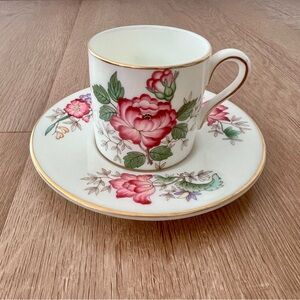 1950s Wedgwood Bone China England Charnwood WD 3984 Demitasse Cup & Saucer‎ Set